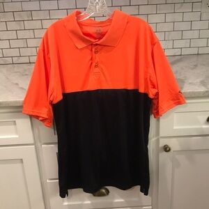 Boombah Polo Shirt Mens XL Orange Blue Golf Athletic Tennis Casual Sport Classic